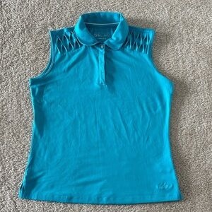 Lady Hagen Sleeveless Blue Polo Shirt